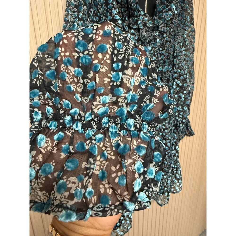 Vici Ruched Ruffle Long Sleeve Mini Dress Medium - Picture 5 of 13